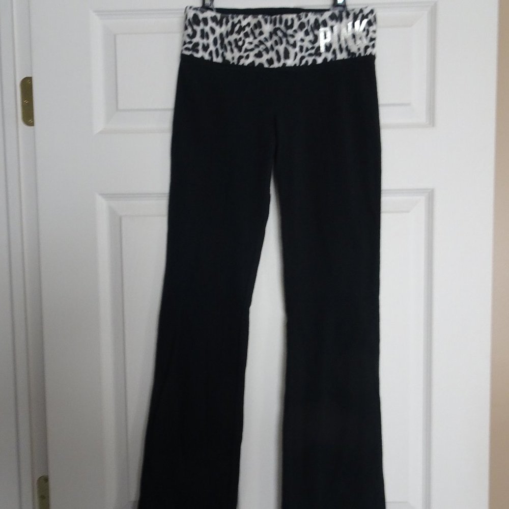 Pink Victoria's Secret Yoga Pants Black